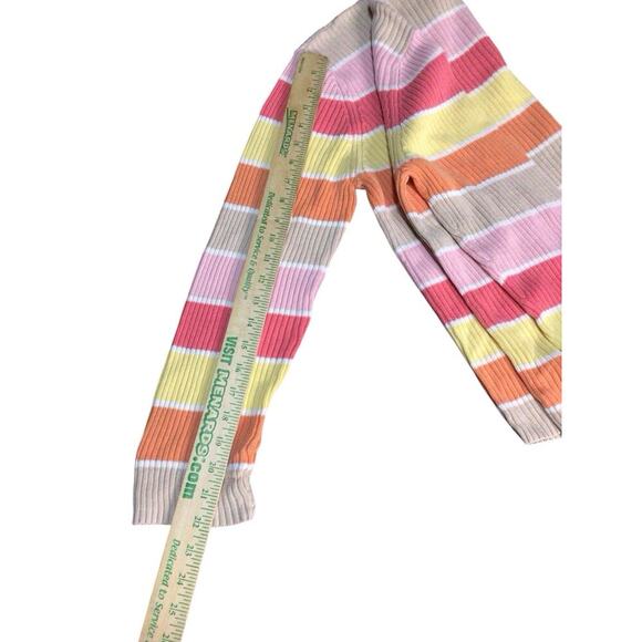 Venezia Jeans Womens Sweater Size 18/20 Striped Ribbed Knit Mock Neck - Picture 7 of 7